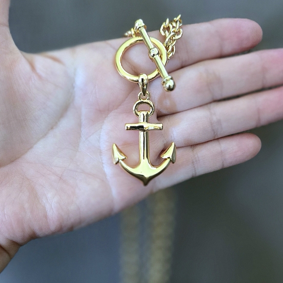 House🏠 of Harlow 1960 Double✌️ Chain⛓️ Anchor⚓️ Necklace - NWT - Picture 3 of 16